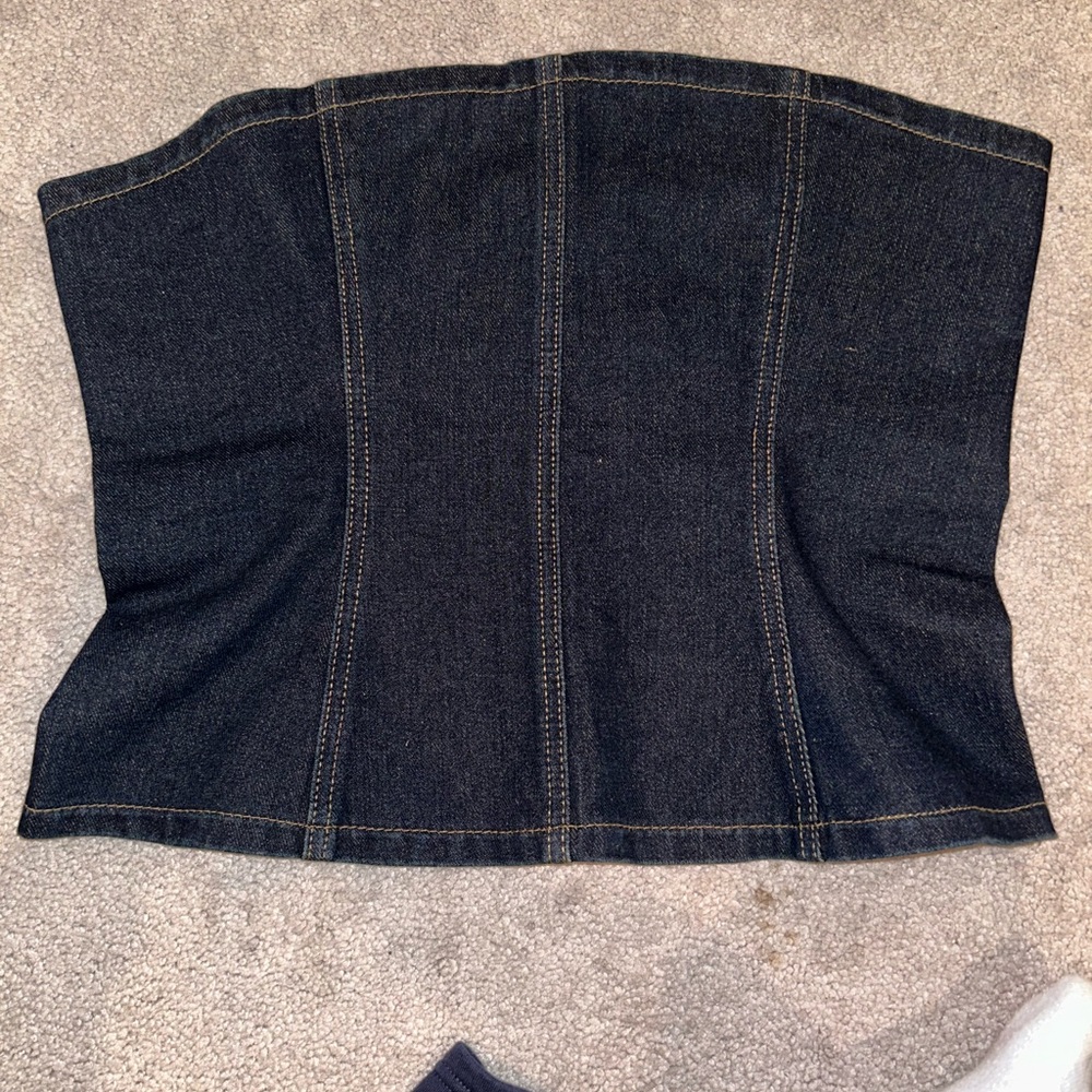 Charcoal Clothing Denim Corset Top